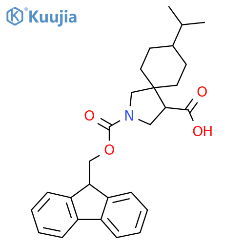 2-{(9H-fluoren-9-yl)methoxycarbonyl}-8-(propan-2-yl)-2-azaspiro4.5decane-4-carboxylic acid structure