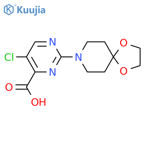 5-chloro-2-{1,4-dioxa-8-azaspiro4.5decan-8-yl}pyrimidine-4-carboxylic acid structure