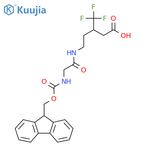 5-2-({(9H-fluoren-9-yl)methoxycarbonyl}amino)acetamido-3-(trifluoromethyl)pentanoic acid structure