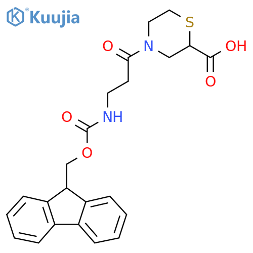 4-3-({(9H-fluoren-9-yl)methoxycarbonyl}amino)propanoylthiomorpholine-2-carboxylic acid structure