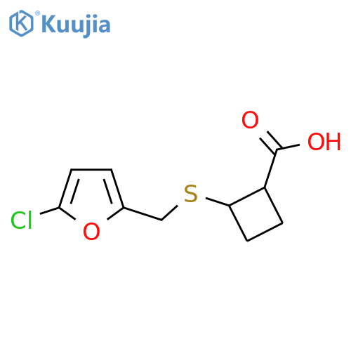 2-{(5-chlorofuran-2-yl)methylsulfanyl}cyclobutane-1-carboxylic acid structure