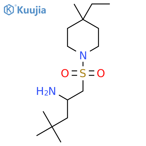 1-(4-ethyl-4-methylpiperidin-1-yl)sulfonyl-4,4-dimethylpentan-2-amine structure