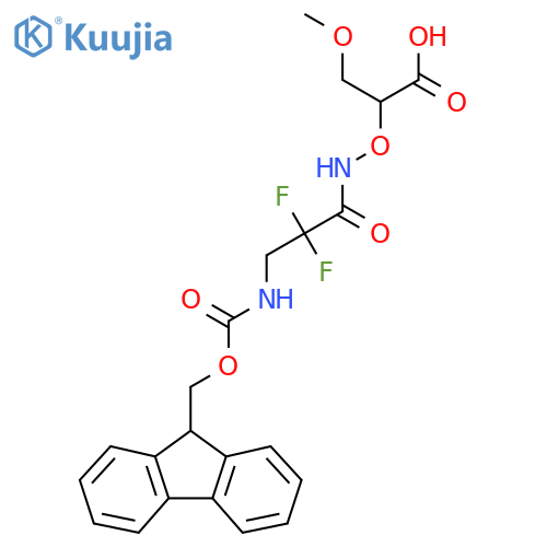2-{3-({(9H-fluoren-9-yl)methoxycarbonyl}amino)-2,2-difluoropropanamidooxy}-3-methoxypropanoic acid structure