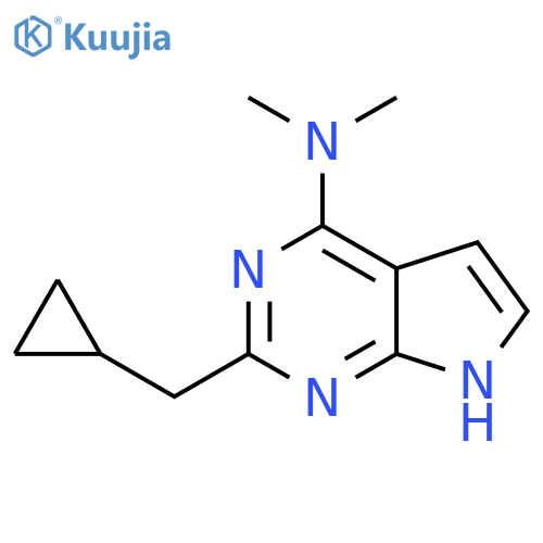 2-(cyclopropylmethyl)-N,N-dimethyl-7H-pyrrolo2,3-dpyrimidin-4-amine structure