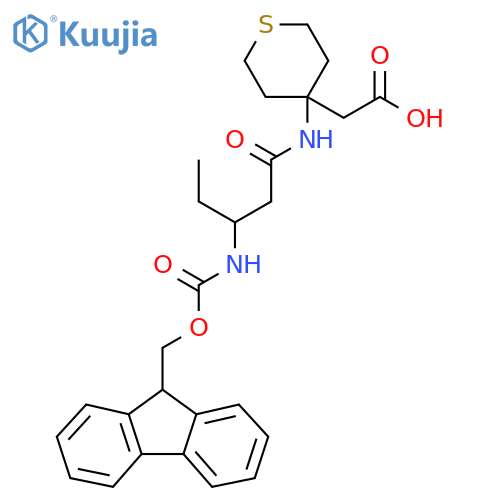 2-{4-3-({(9H-fluoren-9-yl)methoxycarbonyl}amino)pentanamidothian-4-yl}acetic acid structure