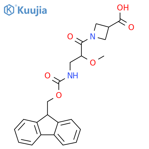 1-3-({(9H-fluoren-9-yl)methoxycarbonyl}amino)-2-methoxypropanoylazetidine-3-carboxylic acid structure