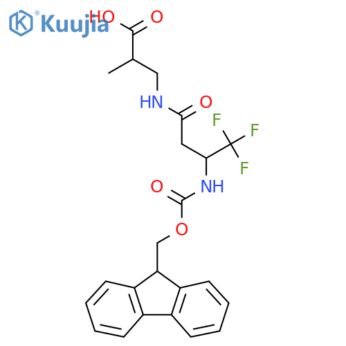 3-3-({(9H-fluoren-9-yl)methoxycarbonyl}amino)-4,4,4-trifluorobutanamido-2-methylpropanoic acid structure