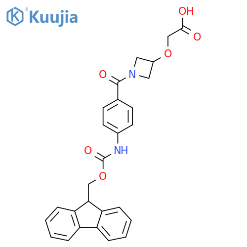2-({1-4-({(9H-fluoren-9-yl)methoxycarbonyl}amino)benzoylazetidin-3-yl}oxy)acetic acid structure