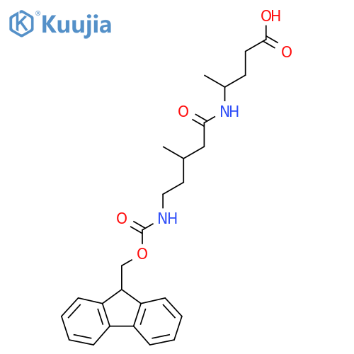 4-5-({(9H-fluoren-9-yl)methoxycarbonyl}amino)-3-methylpentanamidopentanoic acid structure