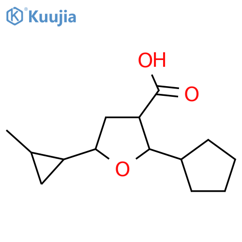 2-cyclopentyl-5-(2-methylcyclopropyl)oxolane-3-carboxylic acid structure