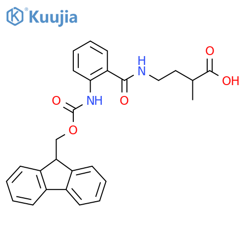 4-{2-({(9H-fluoren-9-yl)methoxycarbonyl}amino)phenylformamido}-2-methylbutanoic acid structure