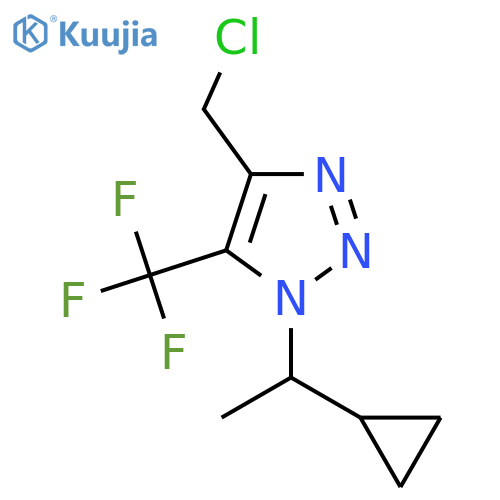 4-(chloromethyl)-1-(1-cyclopropylethyl)-5-(trifluoromethyl)-1H-1,2,3-triazole structure