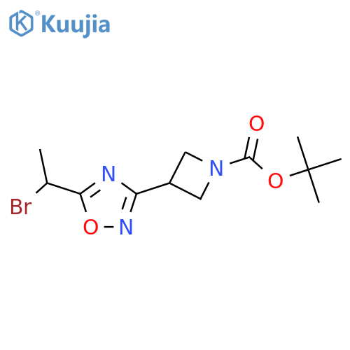tert-butyl 3-5-(1-bromoethyl)-1,2,4-oxadiazol-3-ylazetidine-1-carboxylate structure
