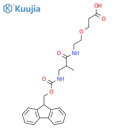 3-{2-3-({(9H-fluoren-9-yl)methoxycarbonyl}amino)-2-methylpropanamidoethoxy}propanoic acid structure