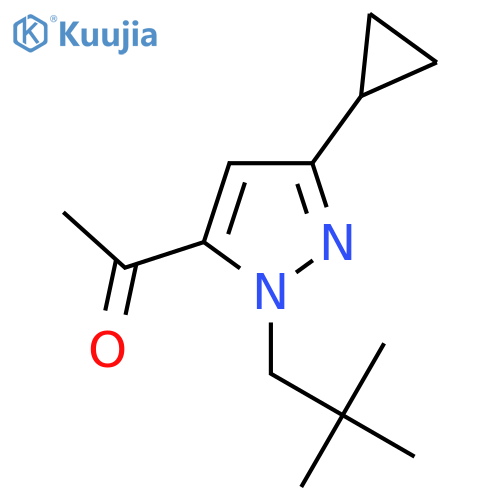 1-3-cyclopropyl-1-(2,2-dimethylpropyl)-1H-pyrazol-5-ylethan-1-one structure
