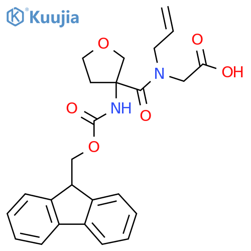 2-{1-3-({(9H-fluoren-9-yl)methoxycarbonyl}amino)oxolan-3-yl-N-(prop-2-en-1-yl)formamido}acetic acid structure