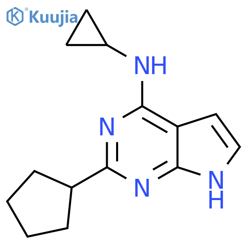 2-cyclopentyl-N-cyclopropyl-7H-pyrrolo2,3-dpyrimidin-4-amine structure