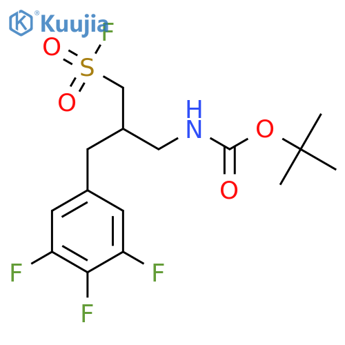 tert-butyl N-3-(fluorosulfonyl)-2-(3,4,5-trifluorophenyl)methylpropylcarbamate structure