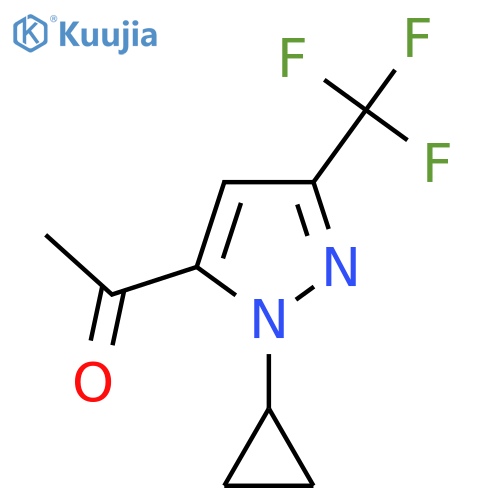 1-1-cyclopropyl-3-(trifluoromethyl)-1H-pyrazol-5-ylethan-1-one structure