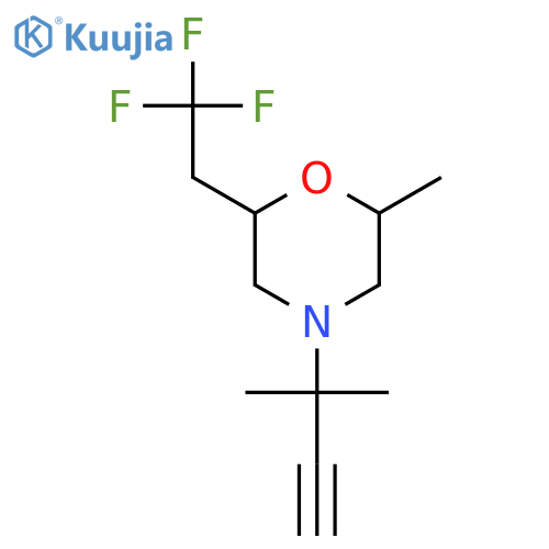 2-methyl-4-(2-methylbut-3-yn-2-yl)-6-(2,2,2-trifluoroethyl)morpholine structure