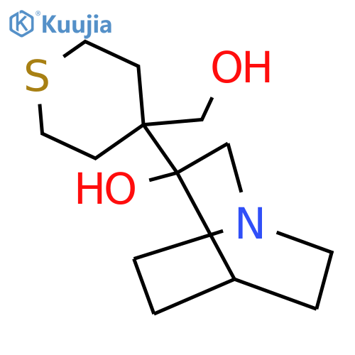 3-4-(hydroxymethyl)thian-4-yl-1-azabicyclo2.2.2octan-3-ol structure