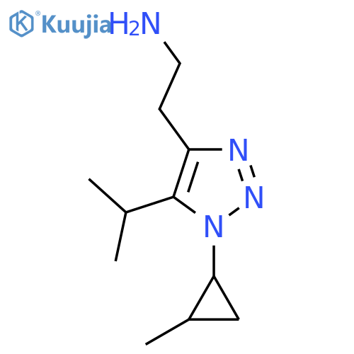2-1-(2-methylcyclopropyl)-5-(propan-2-yl)-1H-1,2,3-triazol-4-ylethan-1-amine structure