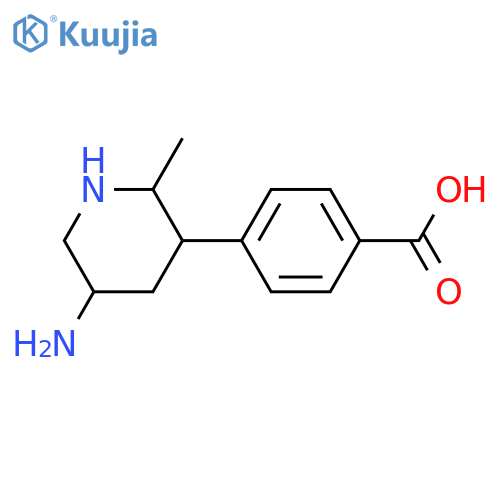 4-(5-amino-2-methylpiperidin-3-yl)benzoic acid structure