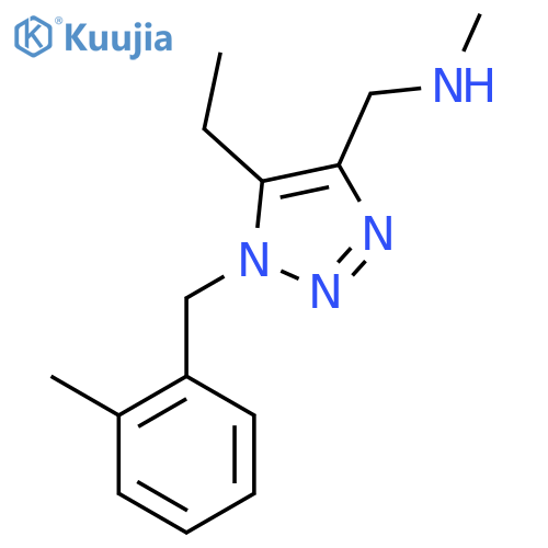 ({5-ethyl-1-(2-methylphenyl)methyl-1H-1,2,3-triazol-4-yl}methyl)(methyl)amine structure