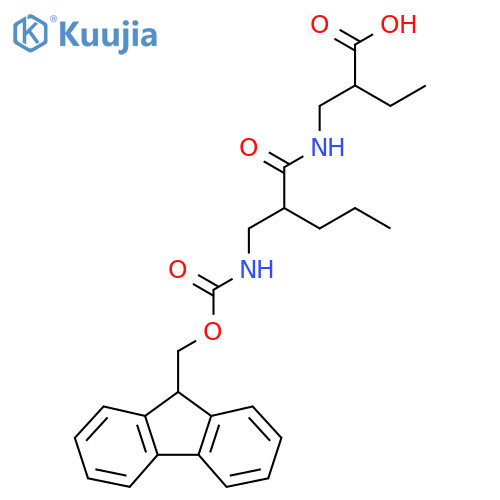 2-({2-({(9H-fluoren-9-yl)methoxycarbonyl}amino)methylpentanamido}methyl)butanoic acid structure