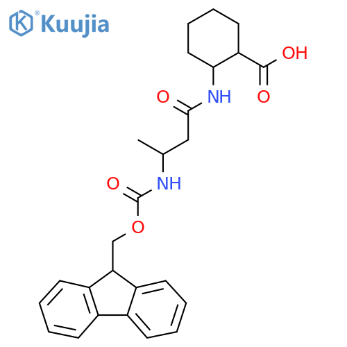 2-3-({(9H-fluoren-9-yl)methoxycarbonyl}amino)butanamidocyclohexane-1-carboxylic acid structure