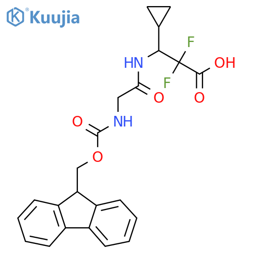 3-cyclopropyl-3-2-({(9H-fluoren-9-yl)methoxycarbonyl}amino)acetamido-2,2-difluoropropanoic acid structure