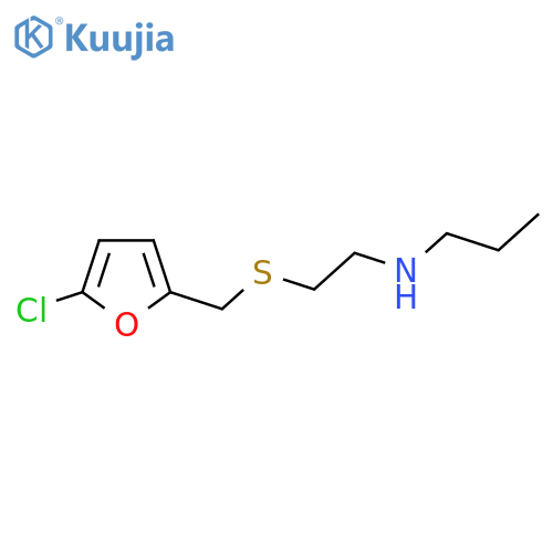 (2-{(5-chlorofuran-2-yl)methylsulfanyl}ethyl)(propyl)amine structure