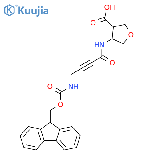 4-4-({(9H-fluoren-9-yl)methoxycarbonyl}amino)but-2-ynamidooxolane-3-carboxylic acid structure