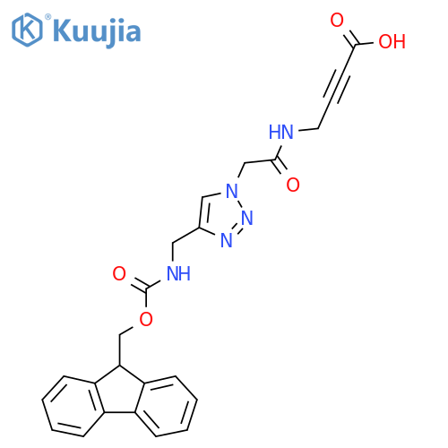 4-(2-{4-({(9H-fluoren-9-yl)methoxycarbonyl}amino)methyl-1H-1,2,3-triazol-1-yl}acetamido)but-2-ynoic acid structure