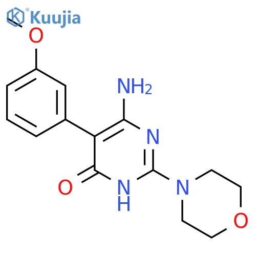 6-Amino-5-(3-methoxyphenyl)-2-(morpholin-4-yl)-3,4-dihydropyrimidin-4-one structure