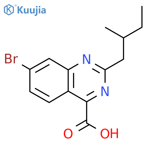 7-bromo-2-(2-methylbutyl)quinazoline-4-carboxylic acid structure