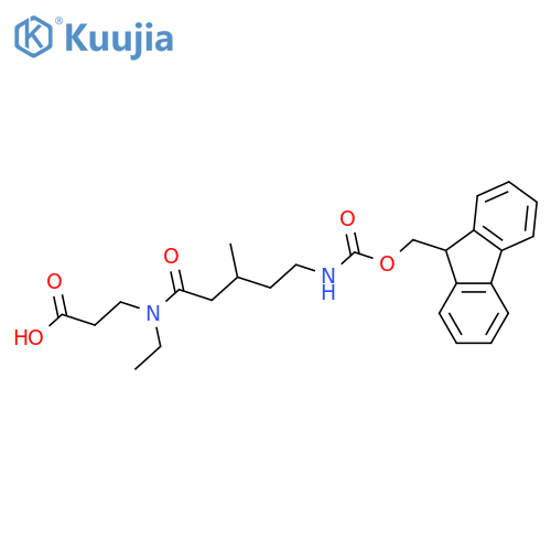 3-N-ethyl-5-({(9H-fluoren-9-yl)methoxycarbonyl}amino)-3-methylpentanamidopropanoic acid structure
