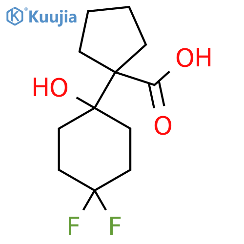 1-(4,4-difluoro-1-hydroxycyclohexyl)cyclopentane-1-carboxylic acid structure