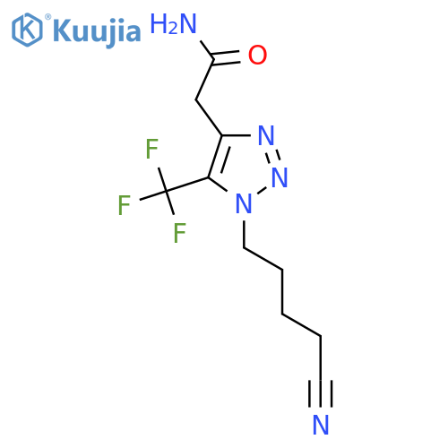 2-1-(4-cyanobutyl)-5-(trifluoromethyl)-1H-1,2,3-triazol-4-ylacetamide structure