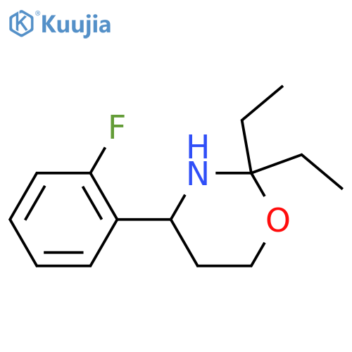 2,2-diethyl-4-(2-fluorophenyl)-1,3-oxazinane structure