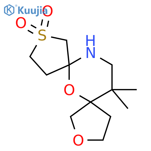 14,14-dimethyl-2,6-dioxa-9lambda6-thia-12-azadispiro4.1.4^{7}.3^{5}tetradecane-9,9-dione structure