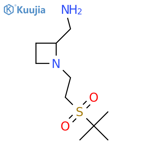 {1-2-(2-methylpropane-2-sulfonyl)ethylazetidin-2-yl}methanamine structure