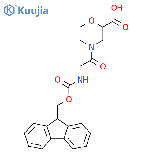 4-2-({(9H-fluoren-9-yl)methoxycarbonyl}amino)acetylmorpholine-2-carboxylic acid structure