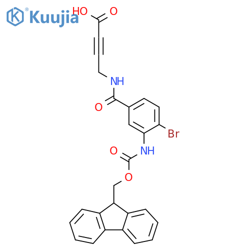 4-{4-bromo-3-({(9H-fluoren-9-yl)methoxycarbonyl}amino)phenylformamido}but-2-ynoic acid structure