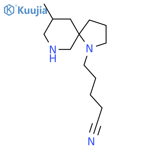 5-{9-methyl-1,7-diazaspiro4.5decan-1-yl}pentanenitrile structure