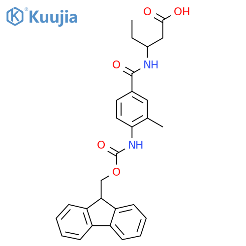 3-{4-({(9H-fluoren-9-yl)methoxycarbonyl}amino)-3-methylphenylformamido}pentanoic acid structure