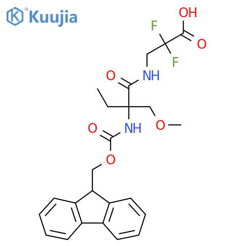 3-2-({(9H-fluoren-9-yl)methoxycarbonyl}amino)-2-(methoxymethyl)butanamido-2,2-difluoropropanoic acid structure