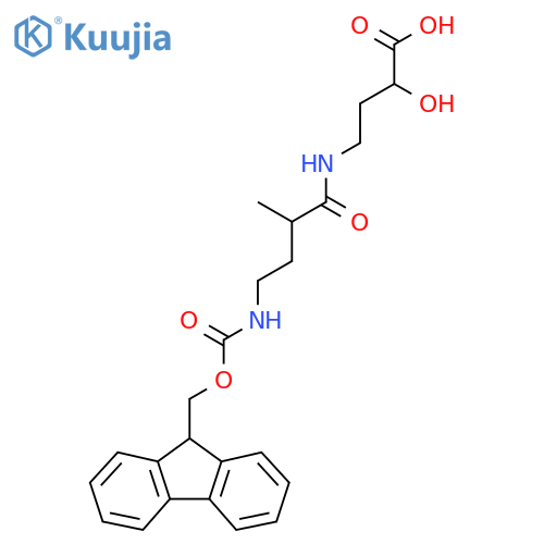 4-4-({(9H-fluoren-9-yl)methoxycarbonyl}amino)-2-methylbutanamido-2-hydroxybutanoic acid structure