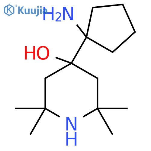 4-(1-aminocyclopentyl)-2,2,6,6-tetramethylpiperidin-4-ol structure