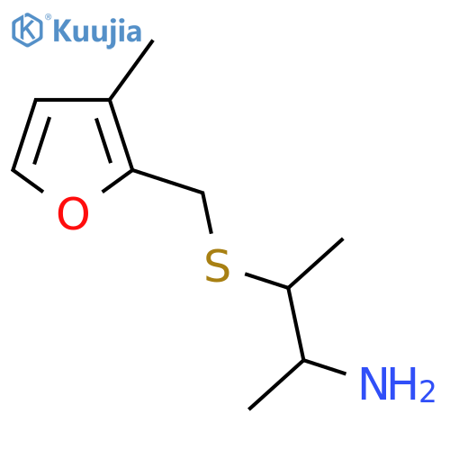 3-{(3-methylfuran-2-yl)methylsulfanyl}butan-2-amine structure